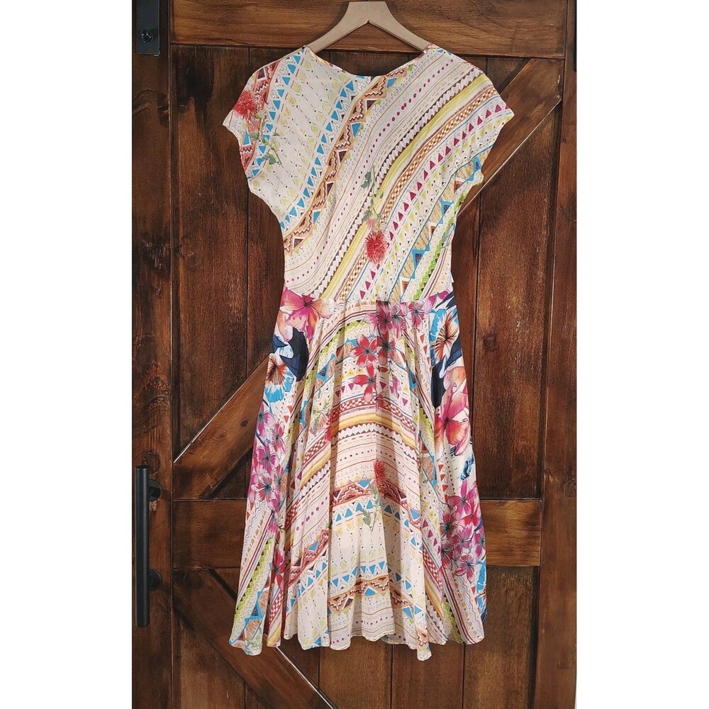 Johnny Was Womens Boho Patchwork Floral Dress Size S Colorful Festival - Picture 4 of 12